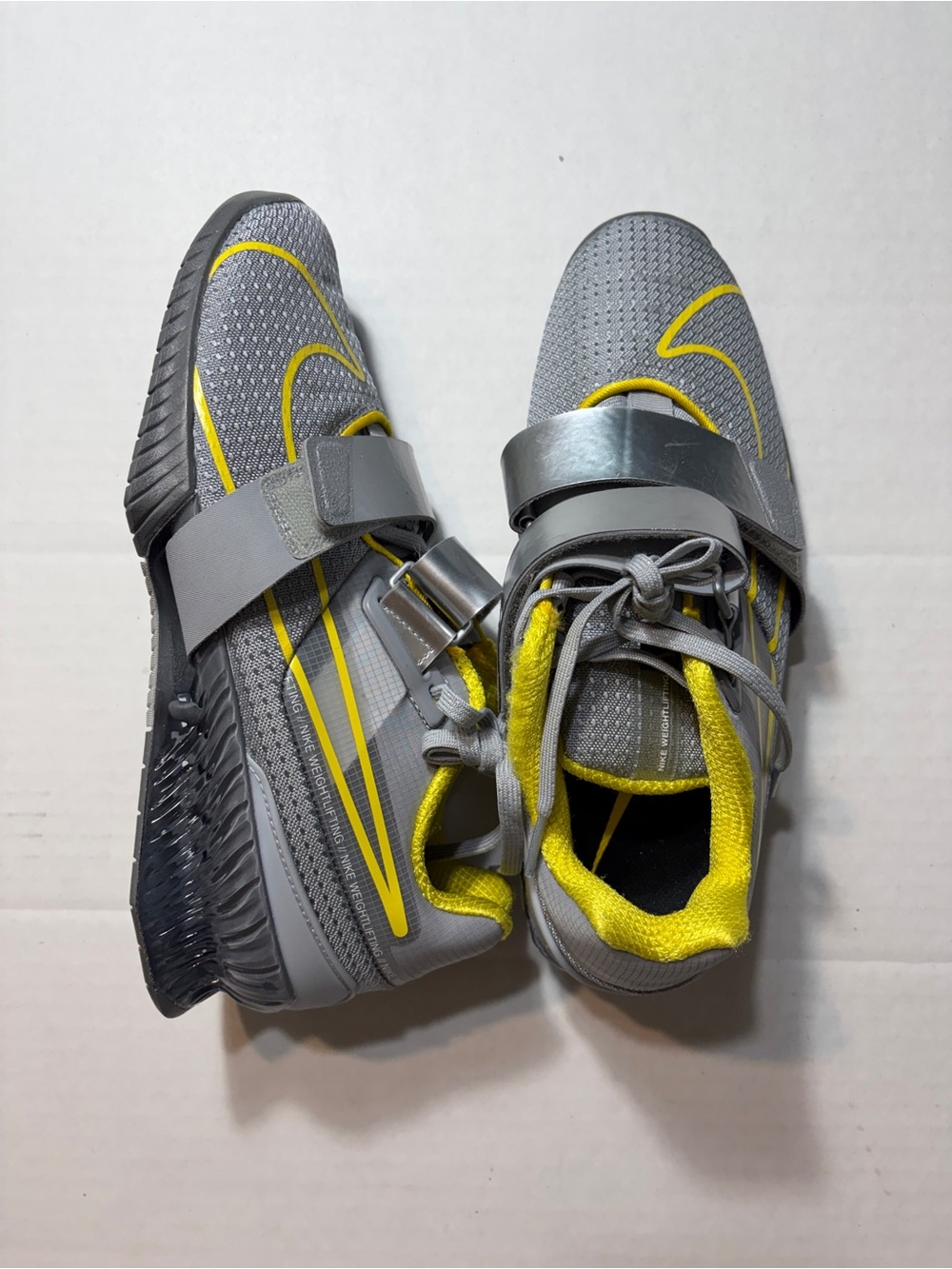 Nike Romaleos 4 Weightlifting Shoes Sz 7.5 Wolf Grey Lightning Men CD3463-002**